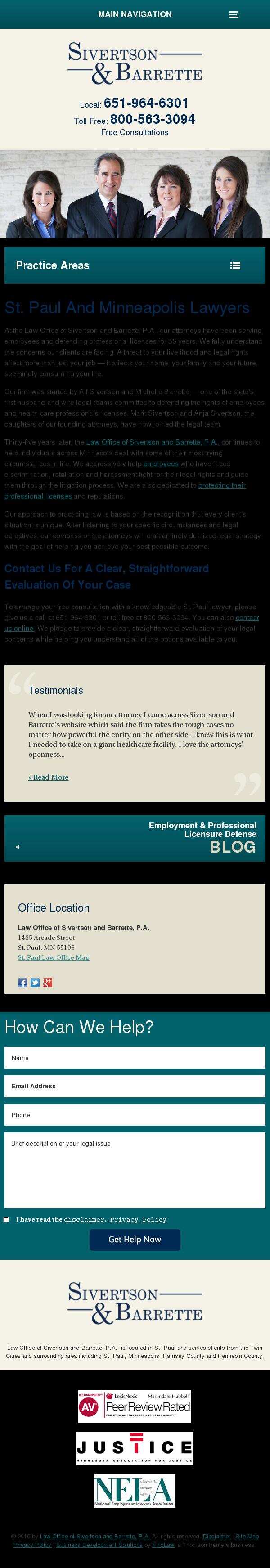 Law Office of Sivertson and Barrette, P.A. - Saint Paul MN Lawyers