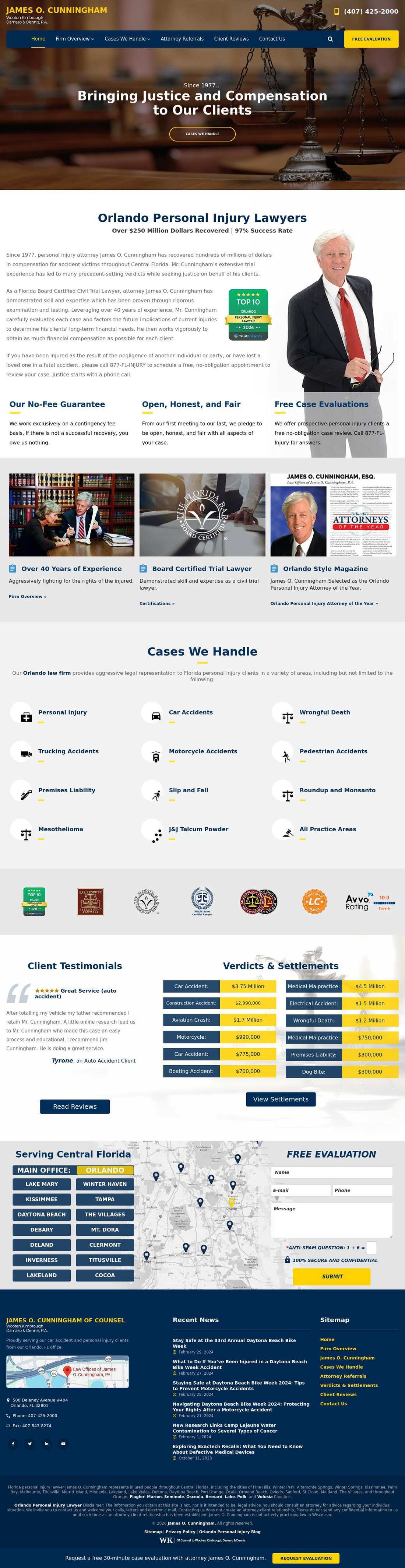 Law Offices of James O. Cunningham, P.A. - Orlando FL Lawyers