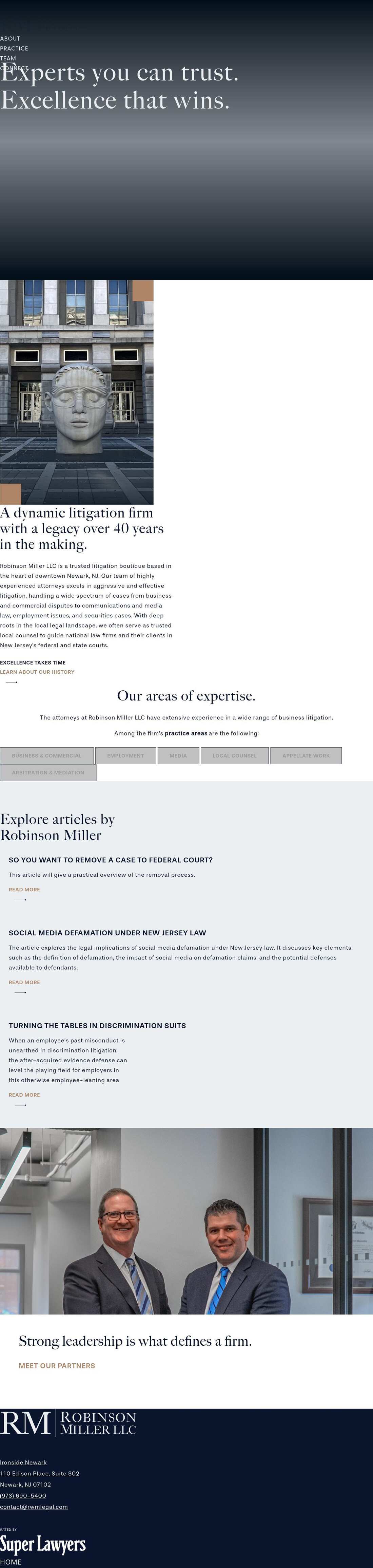 Robinson Miller LLC - Newark NJ Lawyers