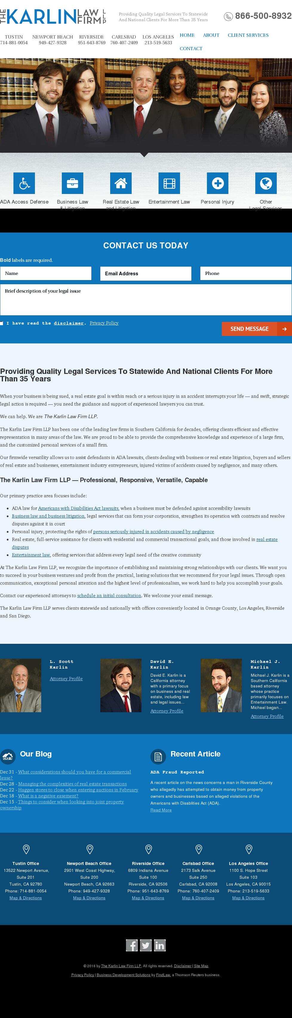 The Karlin Law Firm - Newport Beach CA Lawyers