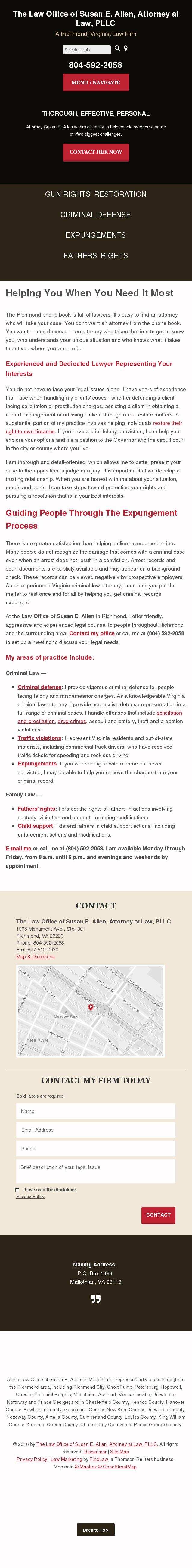 The Law Office of Susan E. Allen, Attorney at Law, PLLC - Richmond VA Lawyers