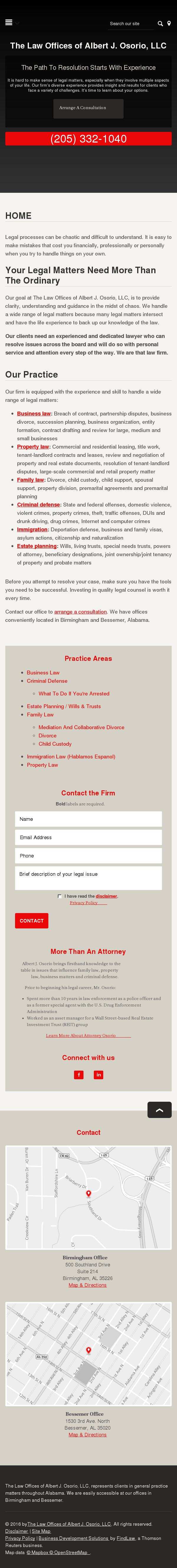 The Law Offices of Albert J. Osorio, LLC - Birmingham AL Lawyers