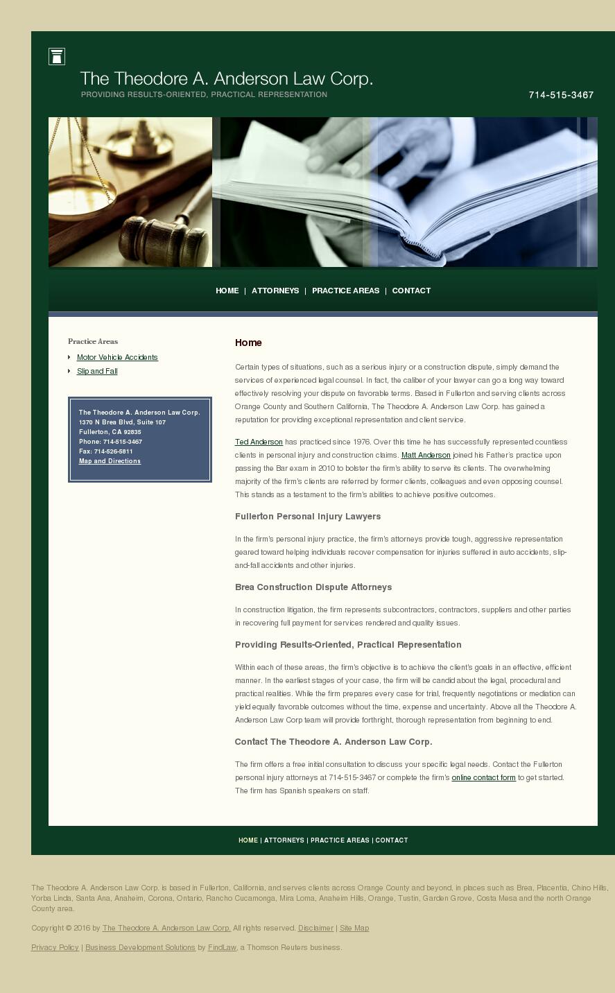 The Theodore A. Anderson Law Corp. - Fullerton CA Lawyers