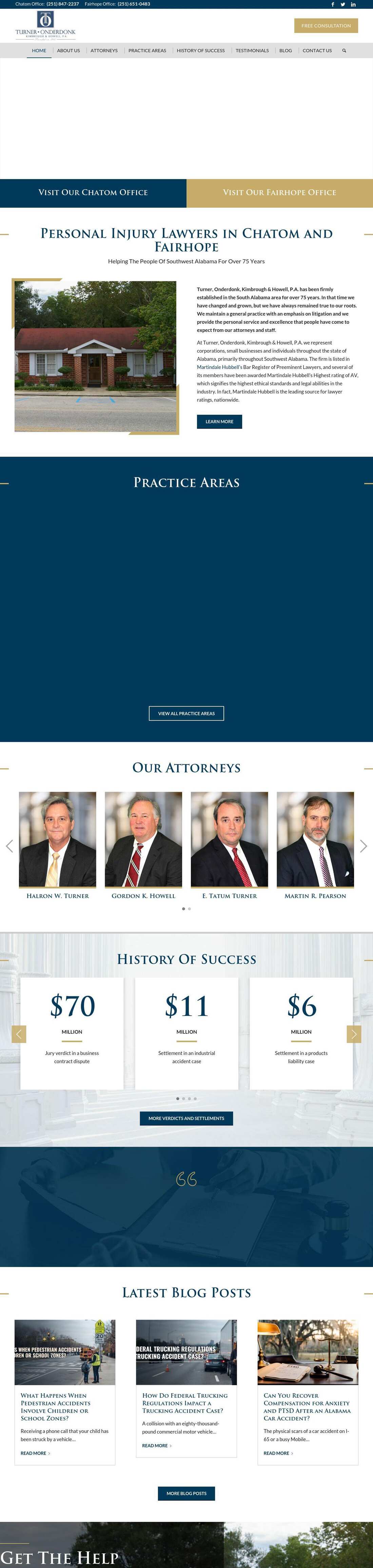 Turner, Onderdonk, Kimbrough, Howell, Huggins & Bradley, P.A. - Chatom AL Lawyers