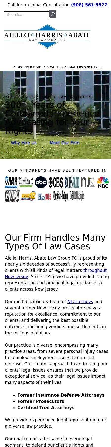 Aiello, Harris, Marth, Tunnero, Pastor & Schiffman, PC Attorneys At Law - Newark NJ Lawyers