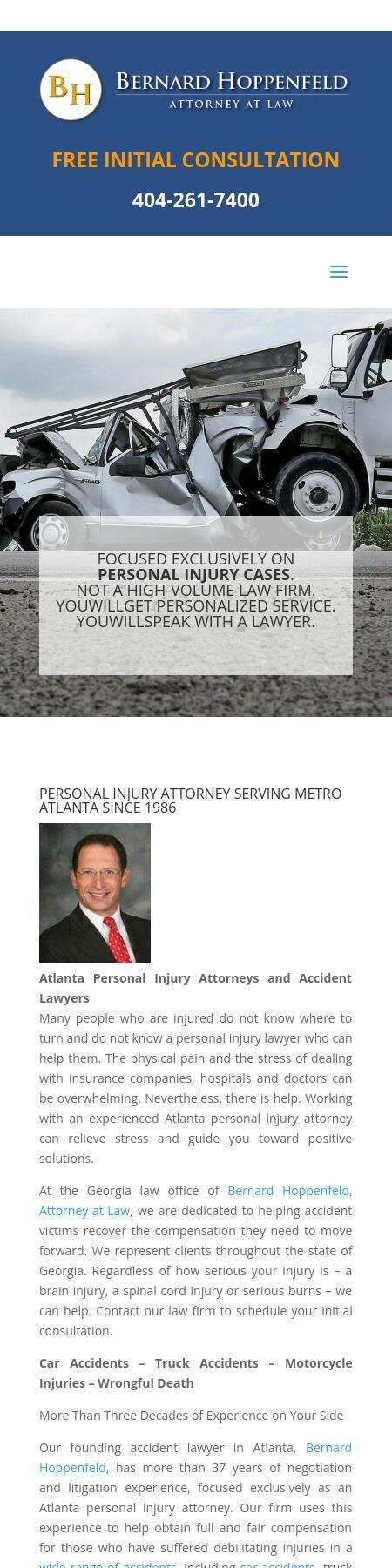 Bernard Hoppenfeld, Attorney at Law - Atlanta GA Lawyers