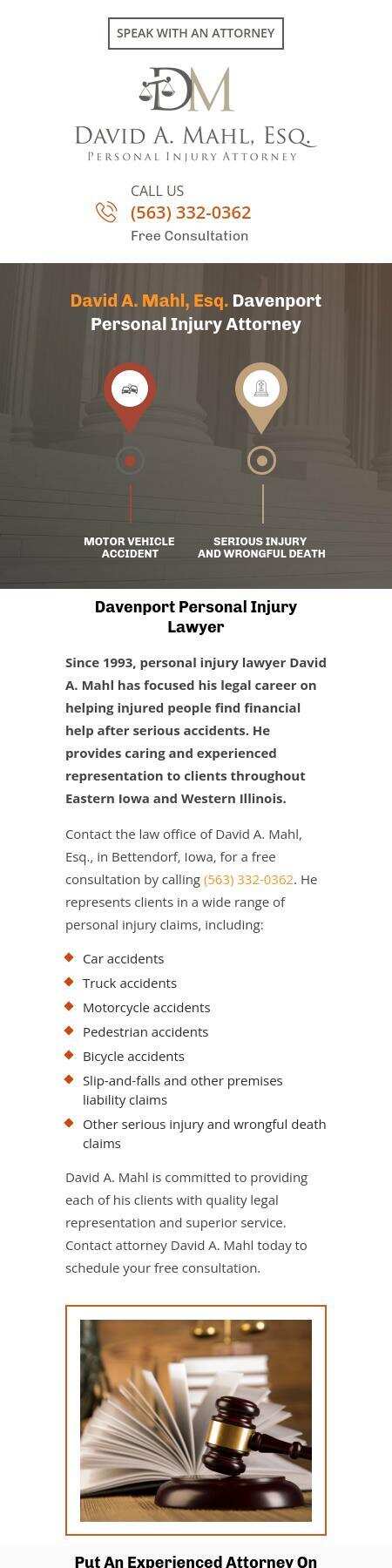 David A. Mahl, Esq. - Bettendorf IA Lawyers