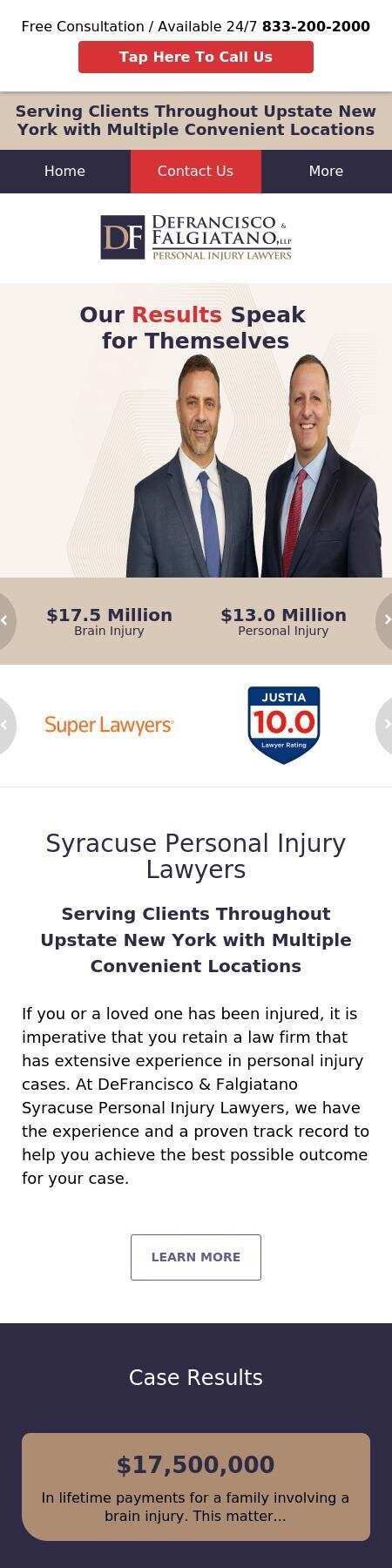 DeFrancisco & Falgiatano Personal Injury Lawyers - Oneida NY Lawyers