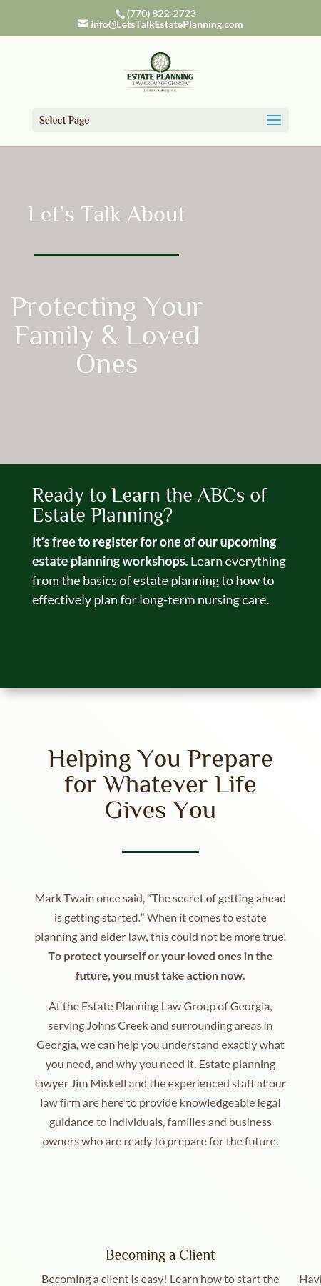 ESTATE PLANNING LAW GROUP OF GEORGIA, James M. Miskell P.C. - Johns Creek GA Lawyers