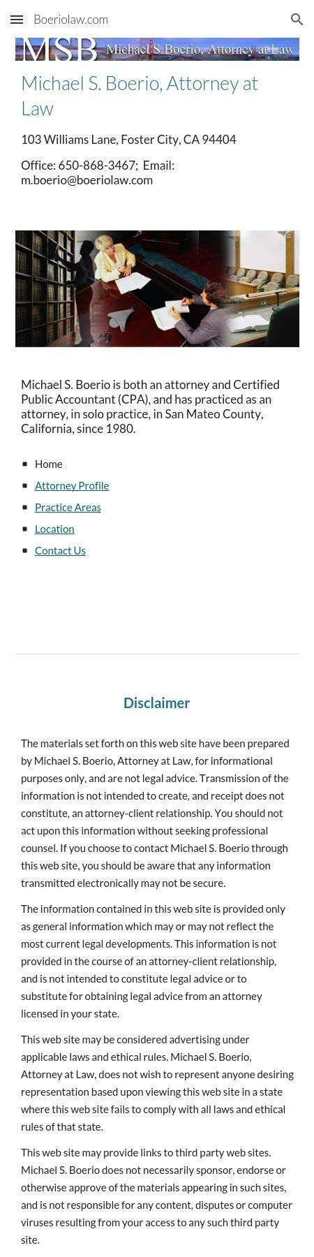 Law Offices of Michael Boerio - San Mateo CA Lawyers