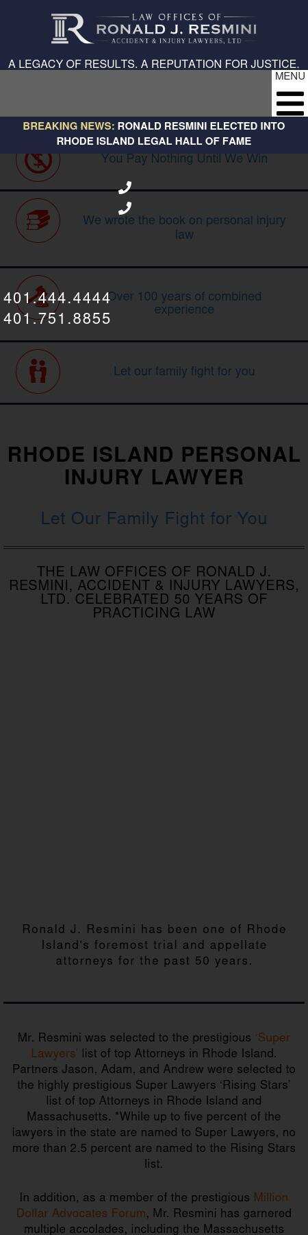 Ronald J. Resmini Law Offices, Ltd. - Providence RI Lawyers
