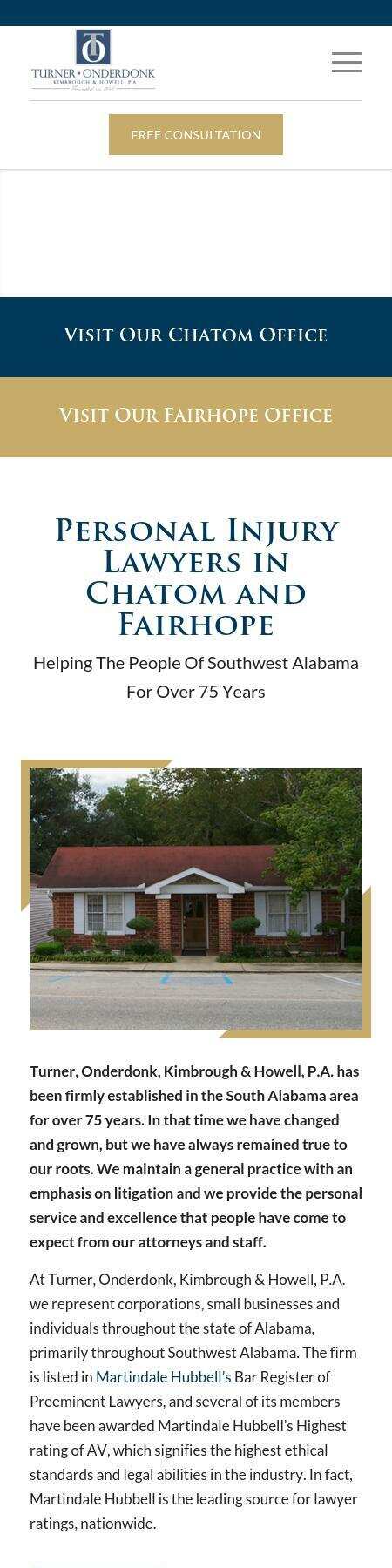 Turner, Onderdonk, Kimbrough, Howell, Huggins & Bradley, P.A. - Chatom AL Lawyers