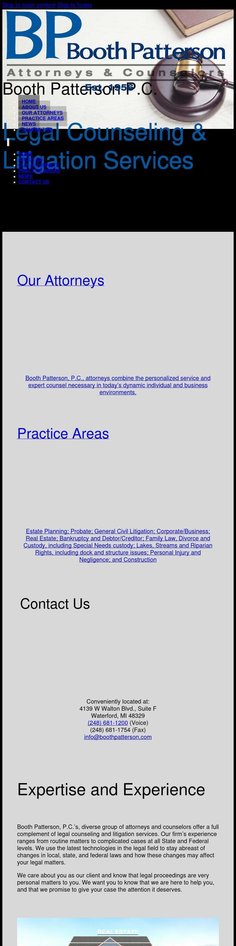 Booth Patterson P.C. - Waterford MI Lawyers