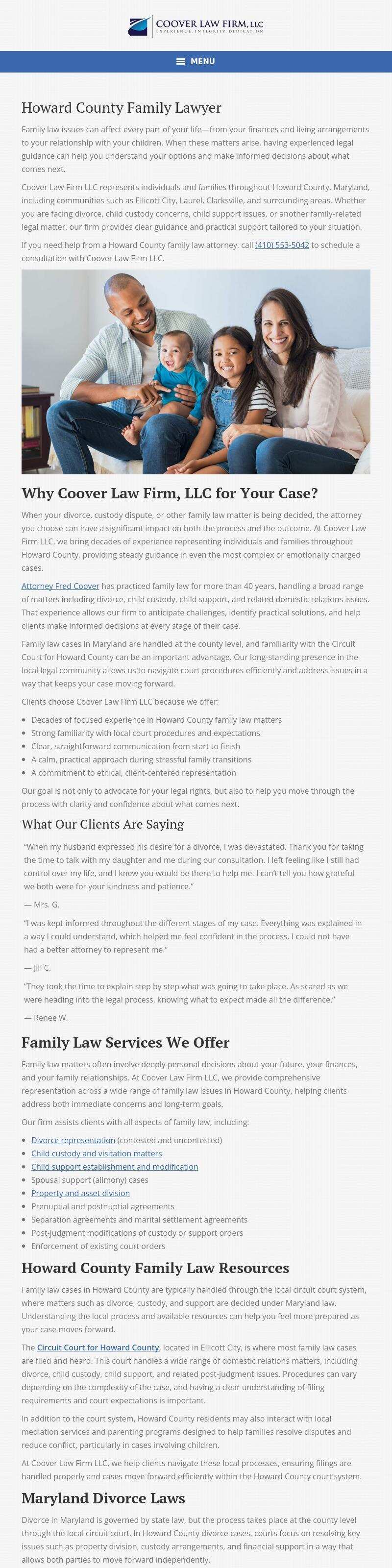 Howard County Family Lawyer - Columbia MD Lawyers