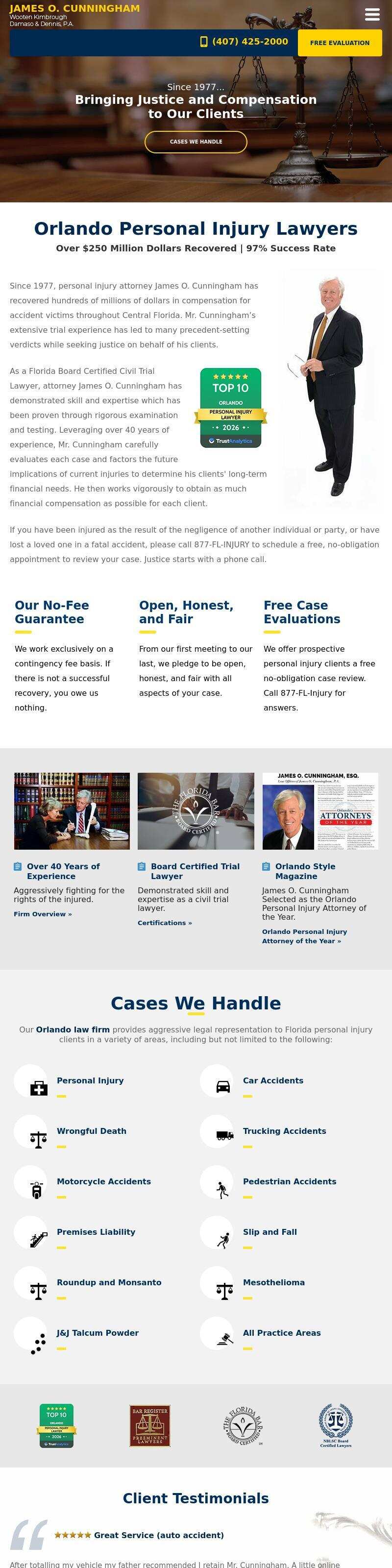 Law Offices of James O. Cunningham, P.A. - Orlando FL Lawyers