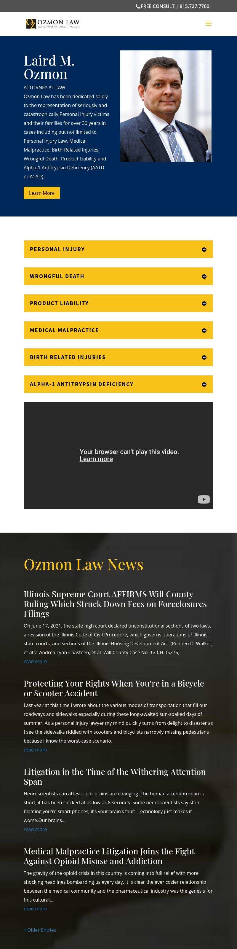 Law Offices of Laird M. Ozmon, Ltd. - Joliet IL Lawyers