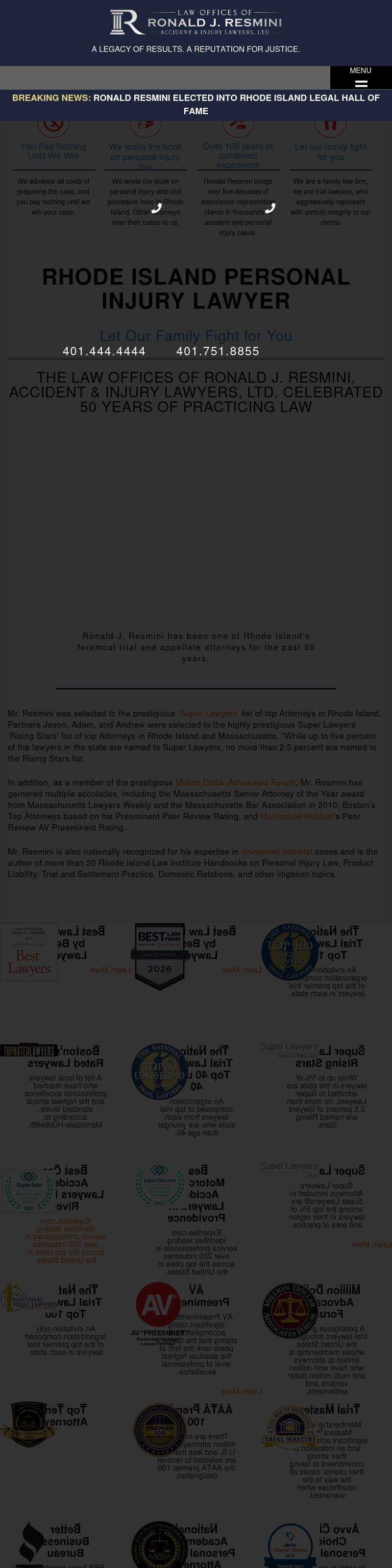 Ronald J. Resmini Law Offices, Ltd. - Providence RI Lawyers