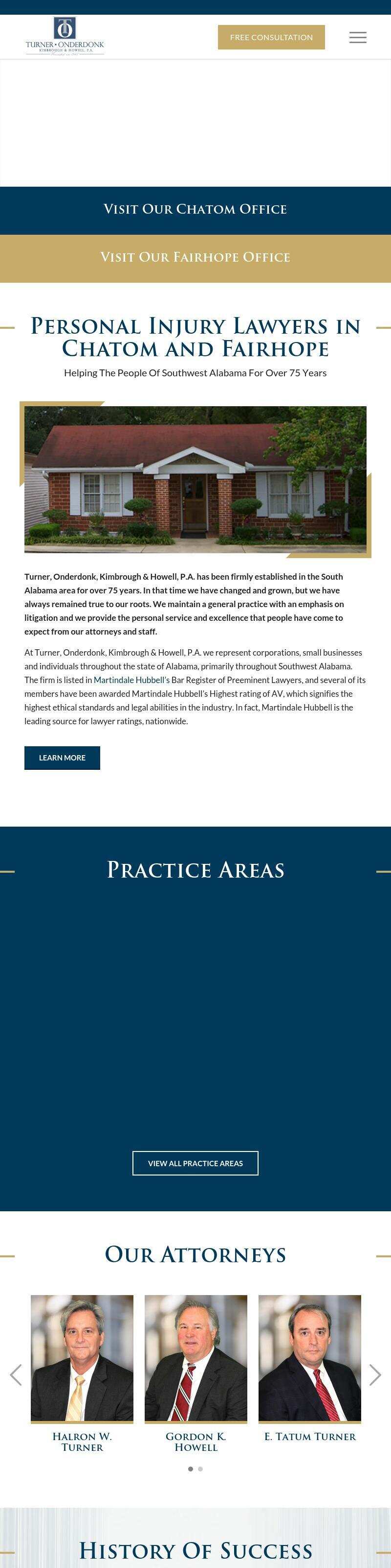 Turner, Onderdonk, Kimbrough, Howell, Huggins & Bradley, P.A. - Chatom AL Lawyers